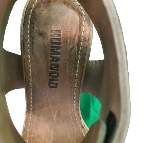 Humanoid Leather Wrap Heels Sandals taupe/Black Sz 38/8 - Picture 8 of 8